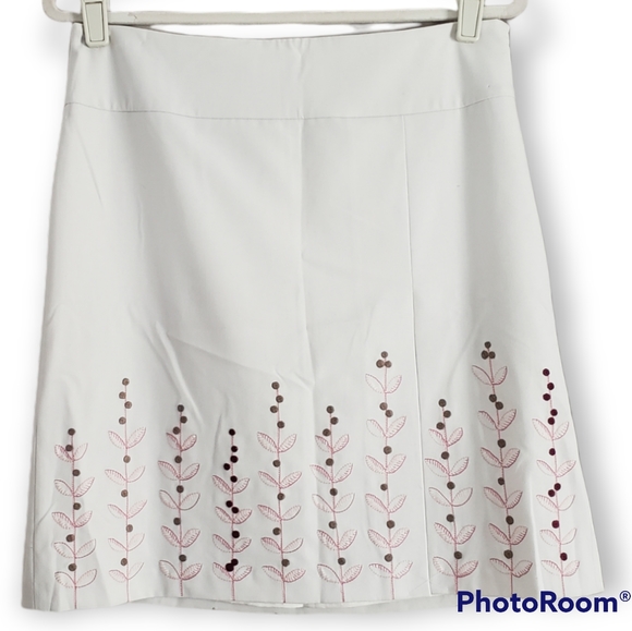 LOFT Dresses & Skirts - NWT LOFT ecru/ off white & embroidered pink floral pencil skirt Womens 8